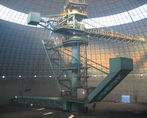 Cirkla Supro-Stacking Flank-Reclaiming Stacker kaj Reclaimer